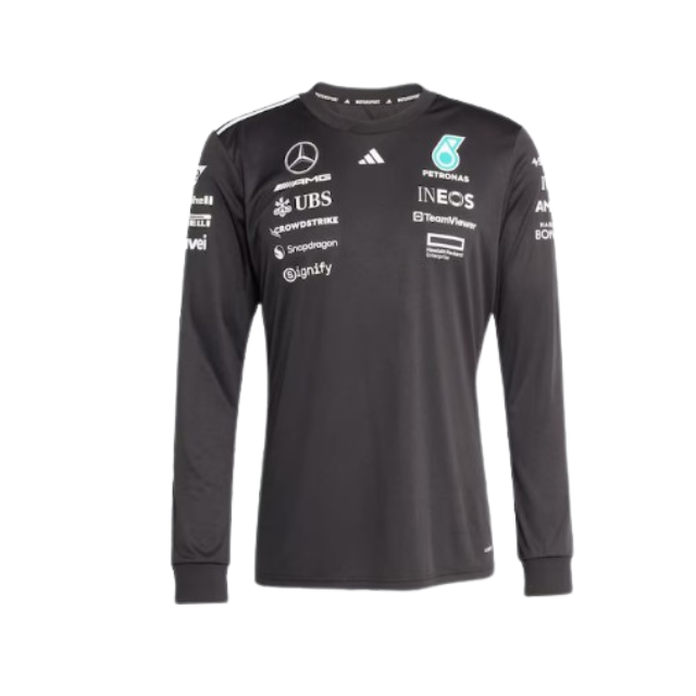 AMG F1男士V領長袖衫(黑)